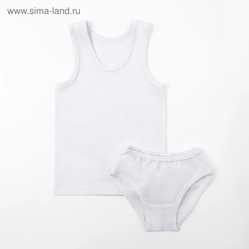 Комплект для девочки (майка, трусы), цвет белый, рост 122-128 см