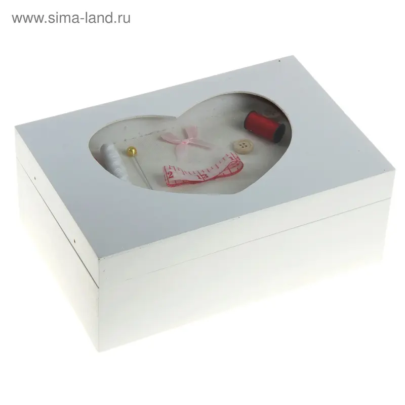 Шкатулка "Закройщик нити" сердце 19,5х13,5х8 см