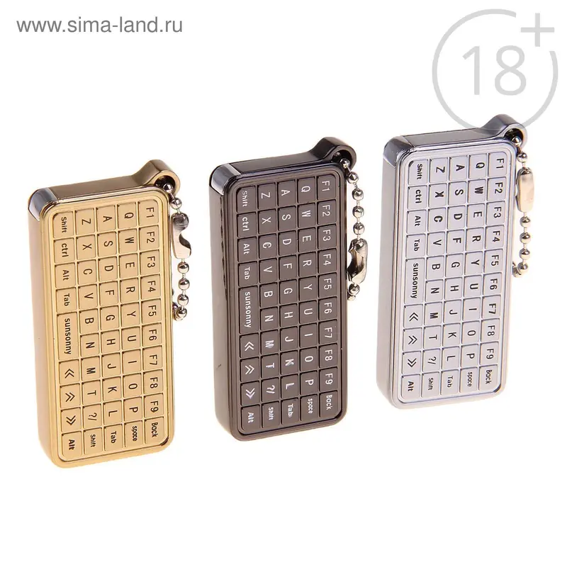 Зажигалка "Клавиатура", пьезо, газ, цвета МИКС
