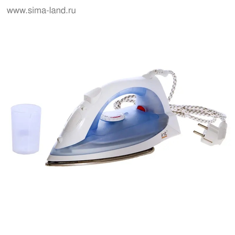 Утюг Irit IR-2054, 1800 Вт, нержавеющая сталь, белый-синий