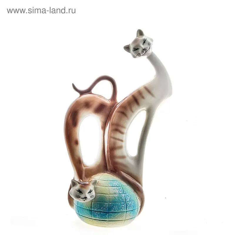 Сувенир "Кот на шаре" глянец, рыжий