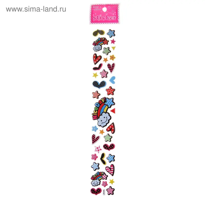 Наклейка "Яркие картинки машинки/солнышко" 34х3,5 см