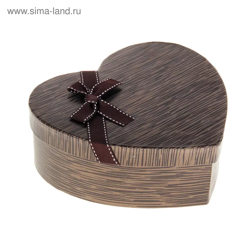коробка сердце кофе ламинация средняя