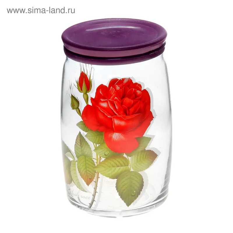 Банка для сыпучих продуктов 1,1 л "Алая роза"