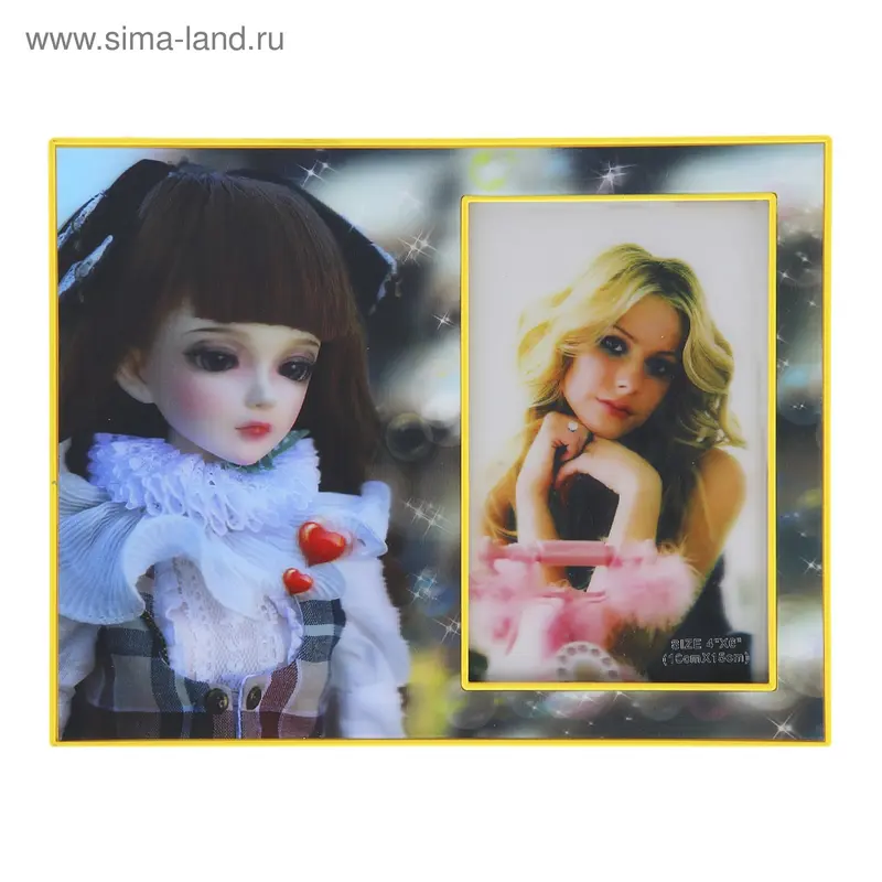 Фоторамка пластик 3D "Кукла Маша" 10х15 см