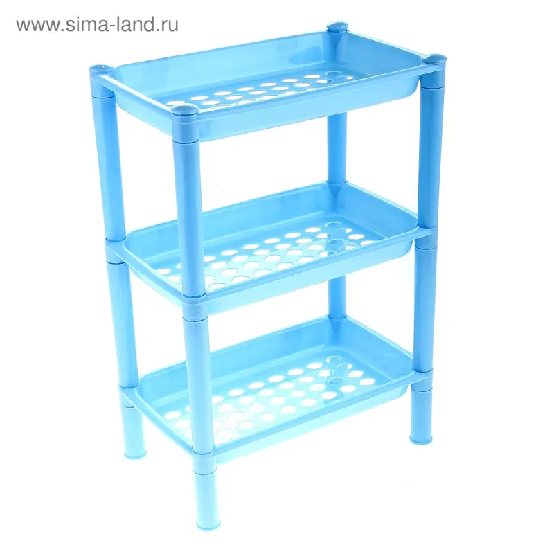 Этажерка трехярусная мини синяя