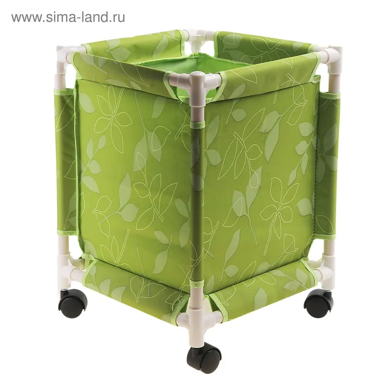 Корзина для белья прямоугольная 34х33х48 см зеленый KDB-005
