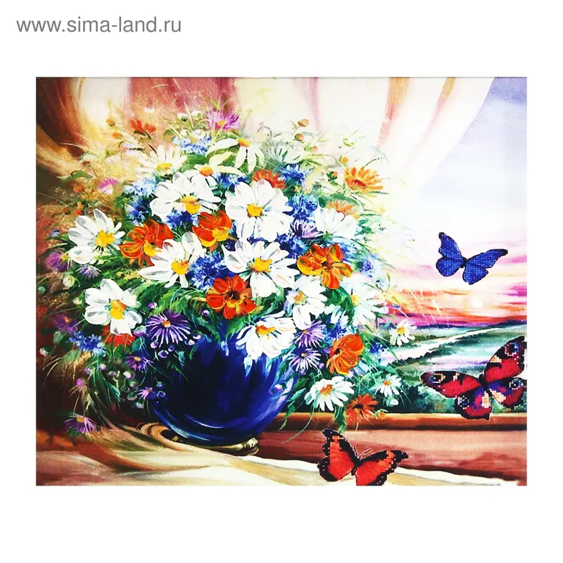 Картина-холст на подрамнике 25*30 см Натюрморт с бабочками