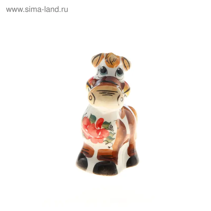 сувенир Конь Митяй гжель цвет символ 2014г 4*8,5 см