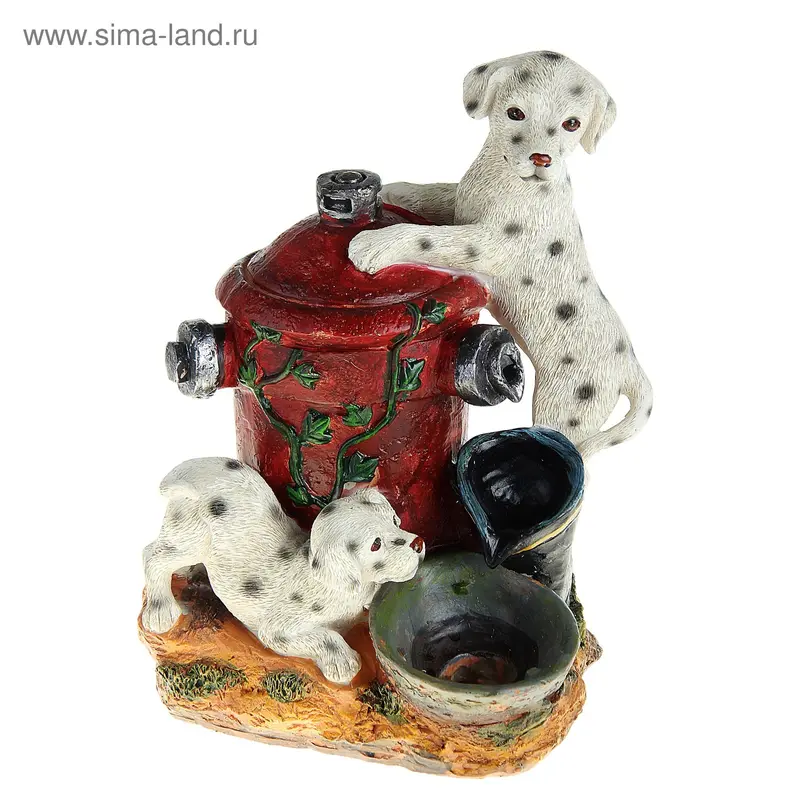 фонтан собачки на колонке 21*17,5*45,5 см