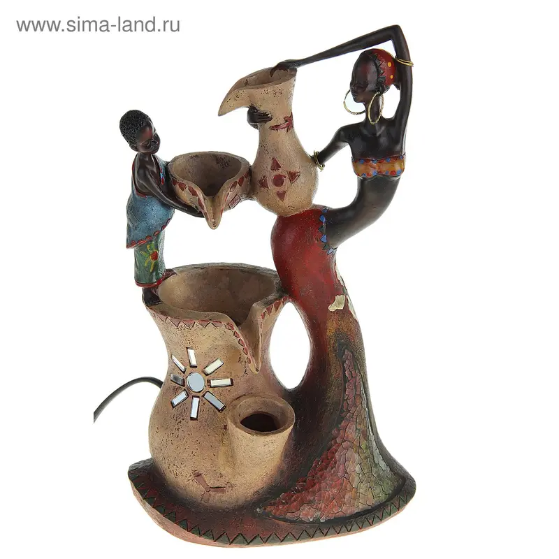 фонтан африканские мотивы дева с мальчиком 18*11*32 см