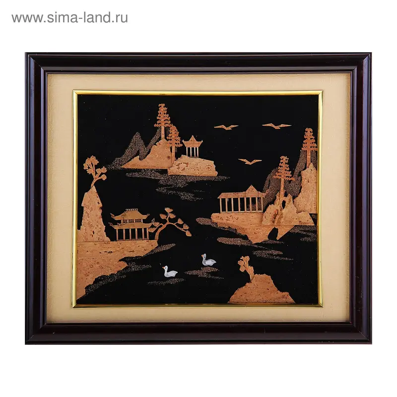 картина дерево 33*28 см уточки