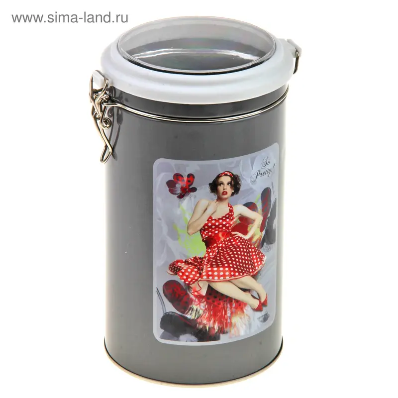 Банка для сыпучих продуктов 1,5 л "Платье в горошек"