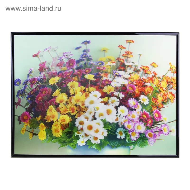 картина объемная 30*40 см букет полевой