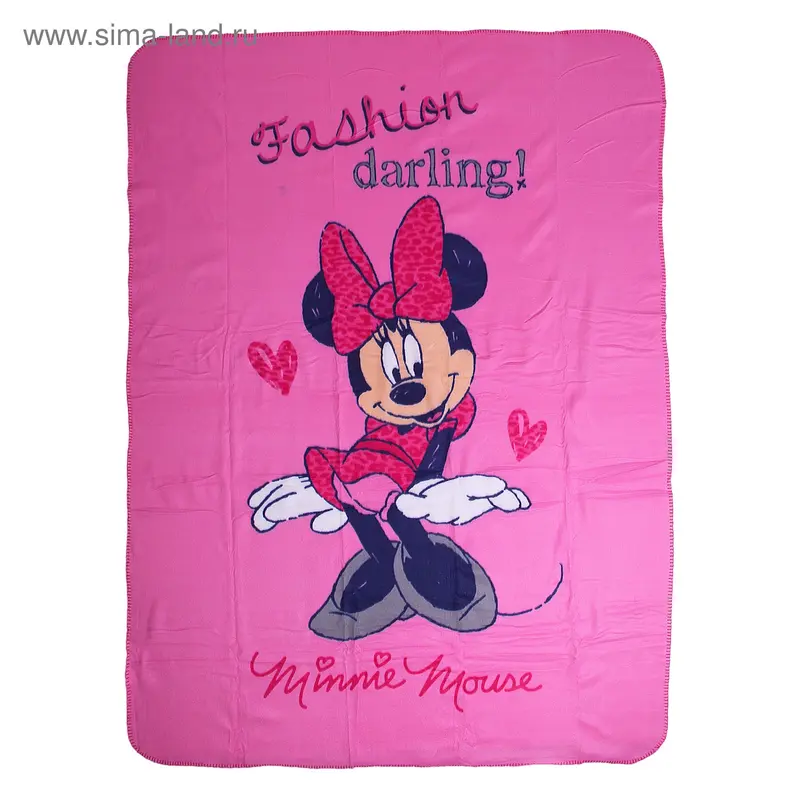 Плед Непоседа Disney панно Мини Маус Модница 150*200 см флис