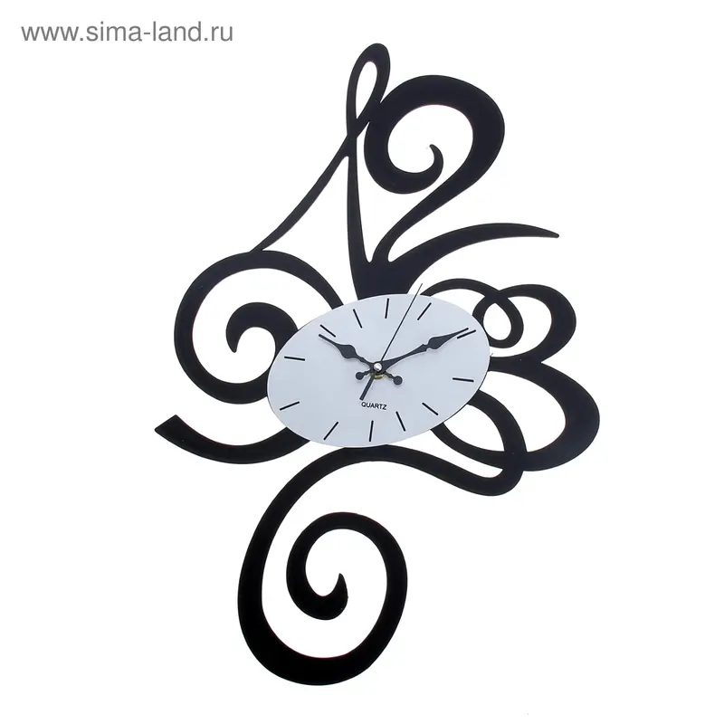 Часы настенные интерьерные "Витиеватые цифры"