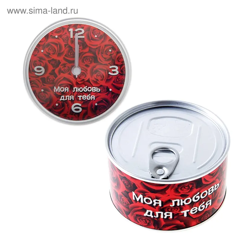 Часы настольные серия консерва Розы (магнит и подставка) d=8,7см