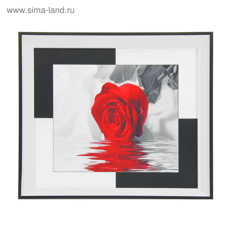 картина пластик Вдохновение 45*45 см "Роза на воде"