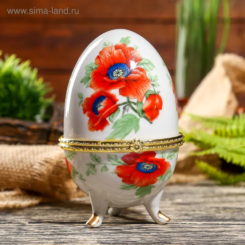 Шкатулка "Маки" 13х8х8 см