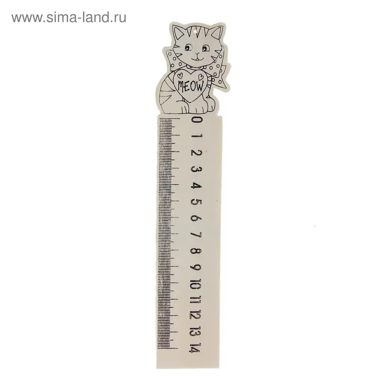 Роспись по дереву линейка "Котёнок"