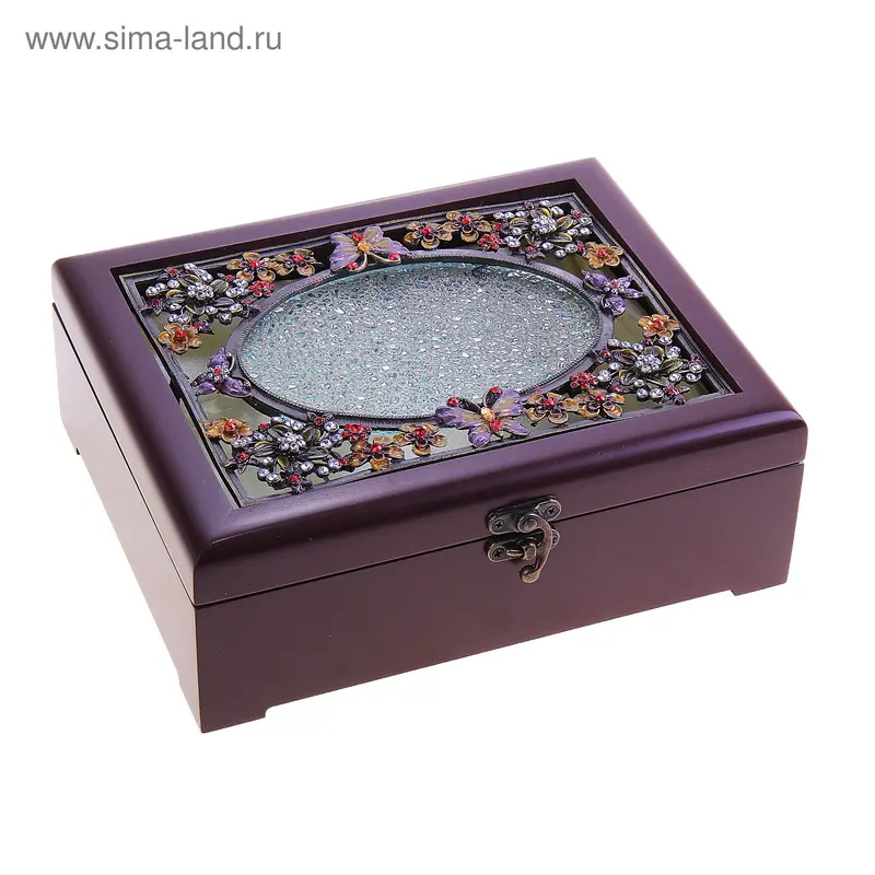 Шкатулка стразы "Юность" 24х19,5х8,5 см