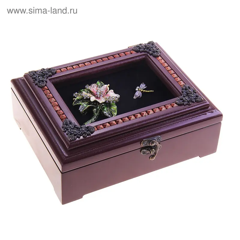 Шкатулка стразы "Ирис" 23х18х9 см