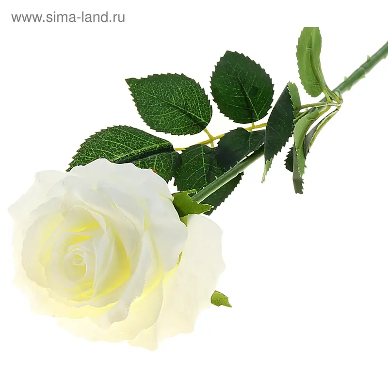 цветы искусственные 74 см d-10 cм роза белая