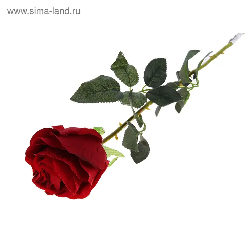 цветы искусственные 74 см d-10 cм роза бордовая