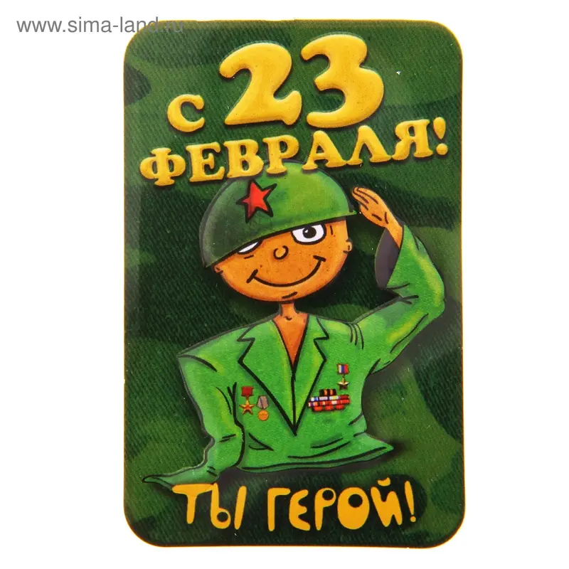 Магнит "С 23 февраля ты герой"
