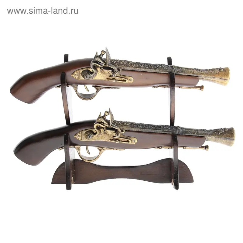 Мушкет, набор 2в1, на подставке, с широким дулом, 40х24х9 см