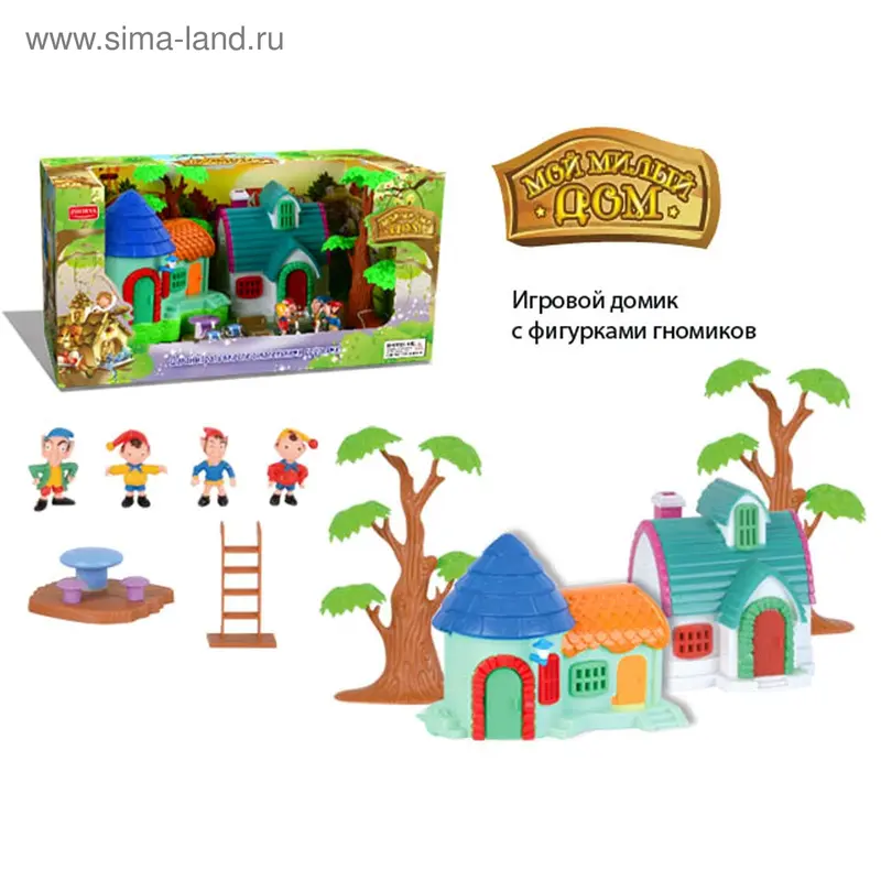Дом для кукол, "Милый дом", с фигурками гномиков