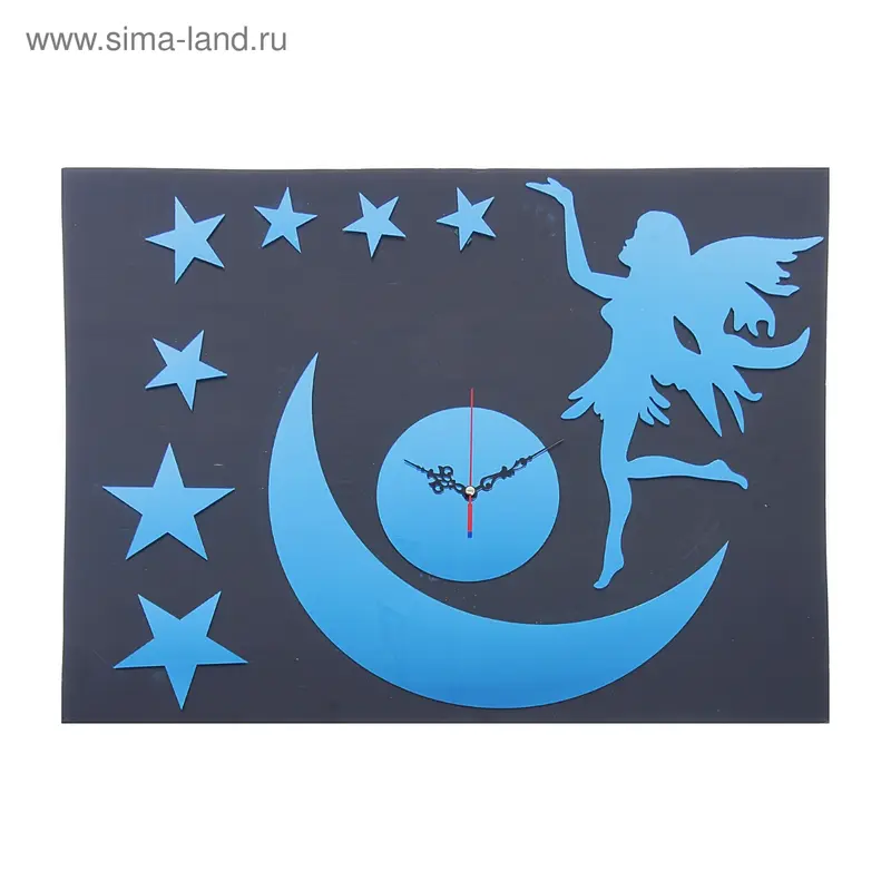 Часы-наклейка DIY "Месяц со звездами", синие, 60*45 см