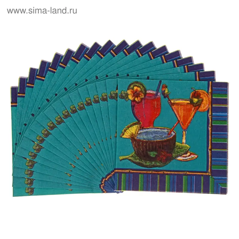 Салфетки бумажные (набор 20 шт.) 33×33 см Коктейль