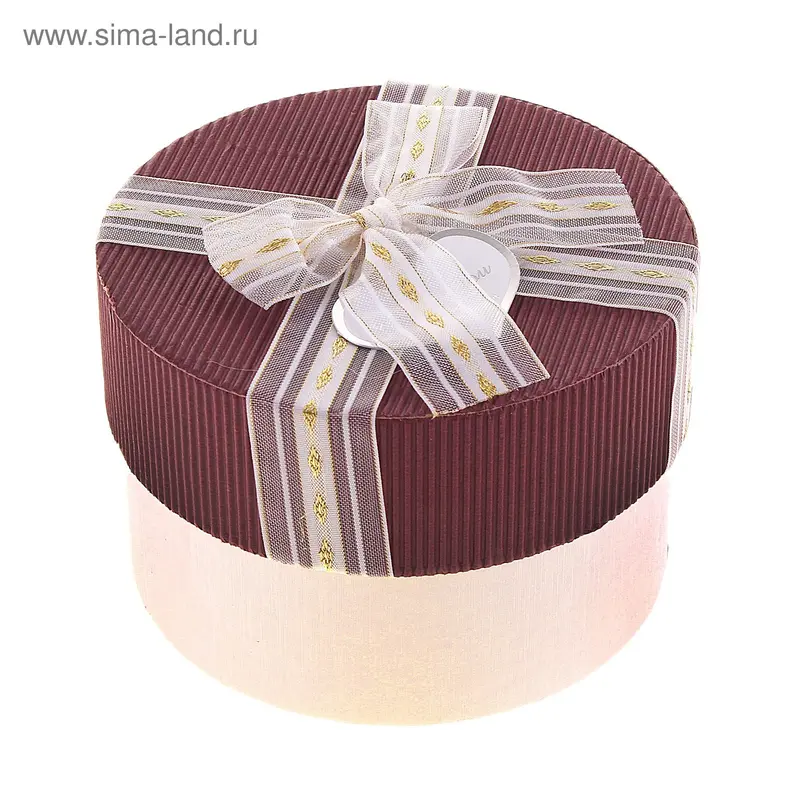 Коробка подарочная круг 13 х 13 х 8,5 см, бордо
