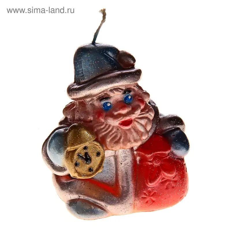 Свеча "Дед Мороз с часами"