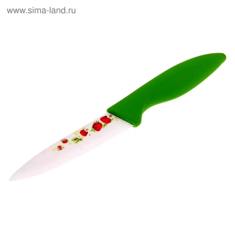 Керамический нож, лезвие 10 см "Клубника"