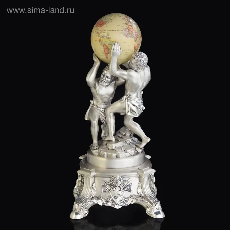 Статуэтка "Атланты и Земной шар", бежевый, 57 × 24 × 27 см