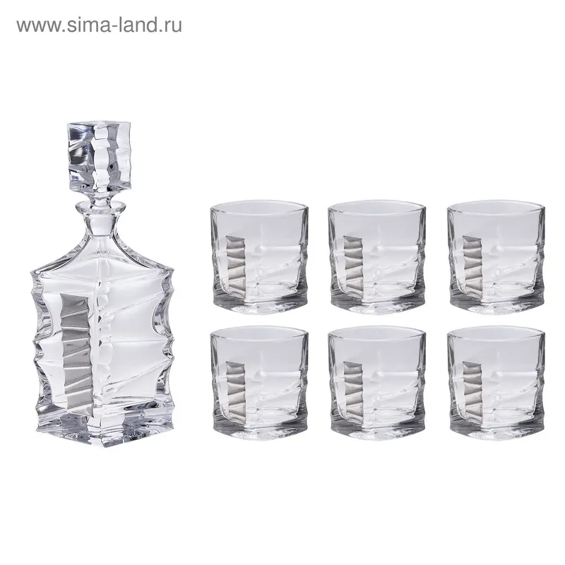 Набор для виски "Джим Спот"(графин, 6 бокалов 250 мл.), 35 × 39 × 16 см
