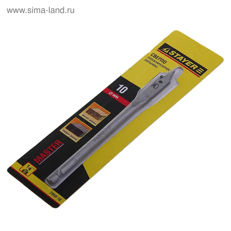 Сверло перьевое STAYER Master, по дереву, 10x155 мм