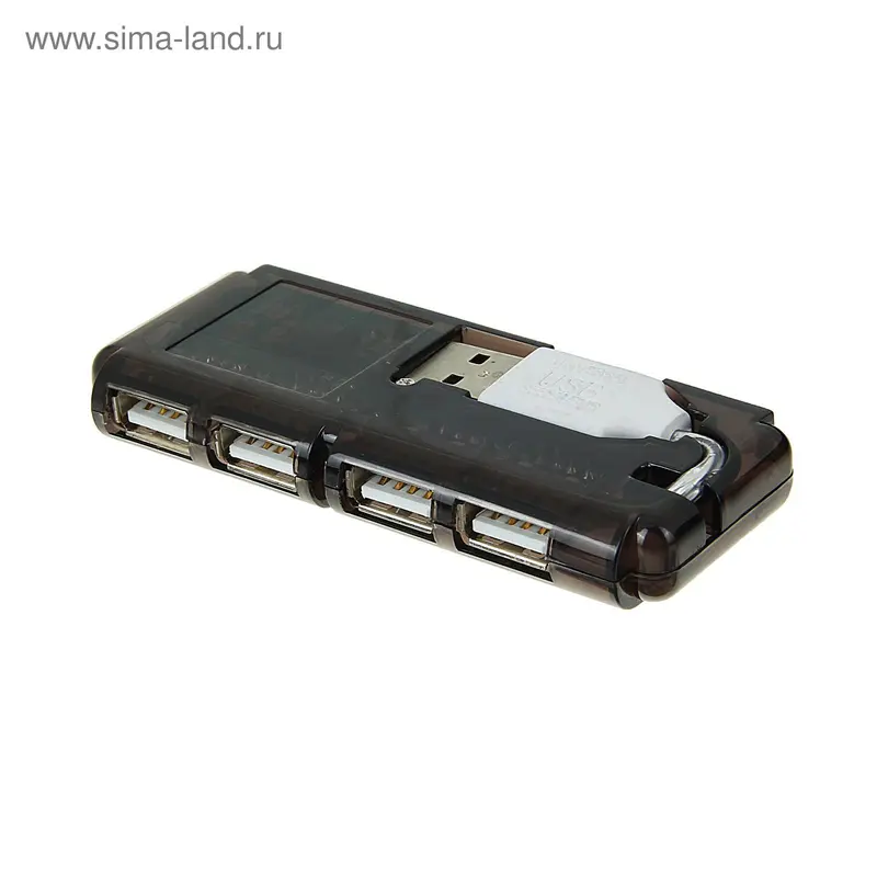 Разветвитель USB портов (Hub), 4 порта USB 2.0, синий