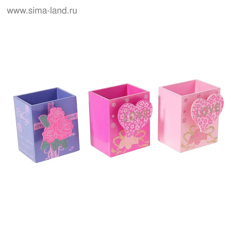Карандашница "Сердечный букет", микс