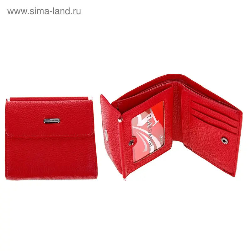кошелёк женск L-4459 10*10,5*1,5см, иск кожа, 3отд, д/кред, д/сим, монетница, мат красн