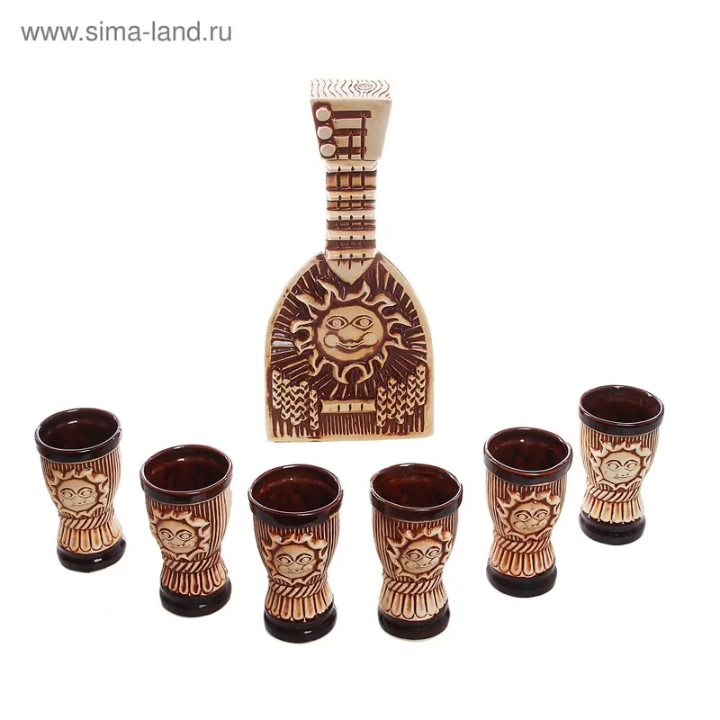 Штоф с рюмками "Балалайка" 7 предметов, 1,5 л