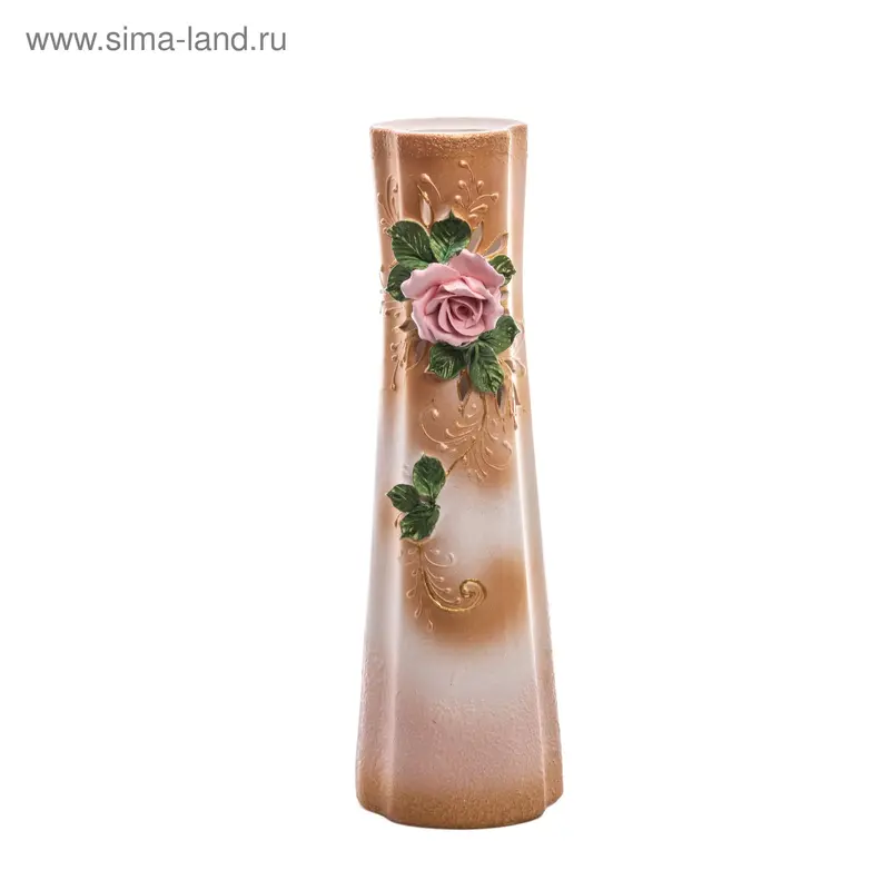 Ваза керамическая "Виола", роза, лепка, сквозная резка