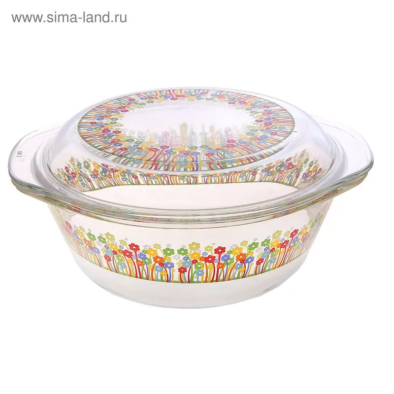 Кастрюля жаропрочная 1,0 л с декором L70_070_2073