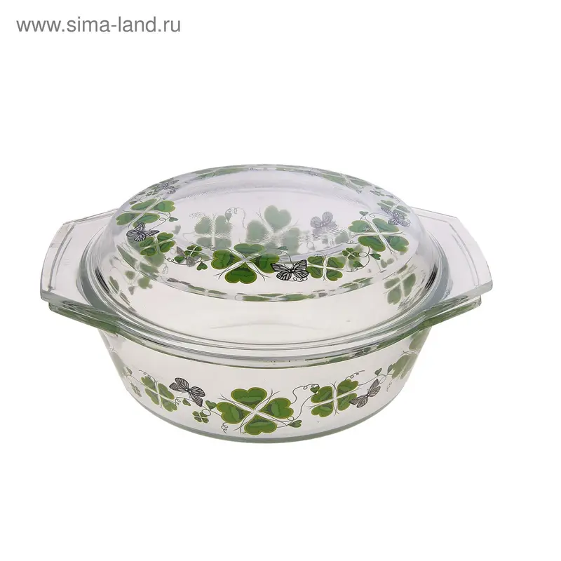 Кастрюля жаропрочная с декором, 700 л