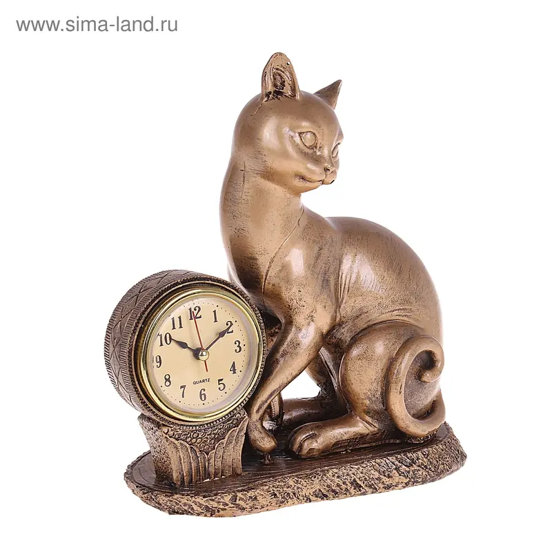 Часы настольные серия Полистоун. Животные. Киска 20*22,5см