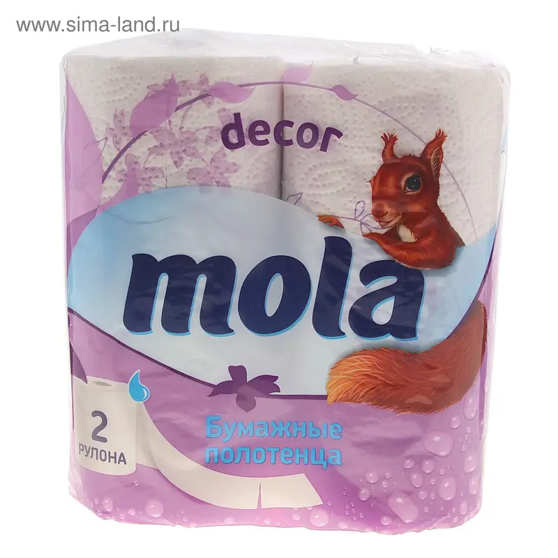 Полотенца бумажные Mola Kitchen Décor, 2 слоя, 2 рулона