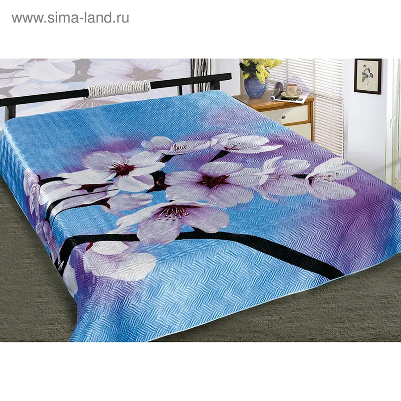 Покрывало 3D Marianna 2сп Цветение, 180х220 см, искус.шелк, п/э100%