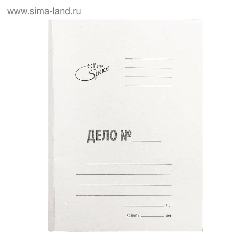 Папка-обложка "Дело" А4, плотность 360-370г, белая, немелованный картон